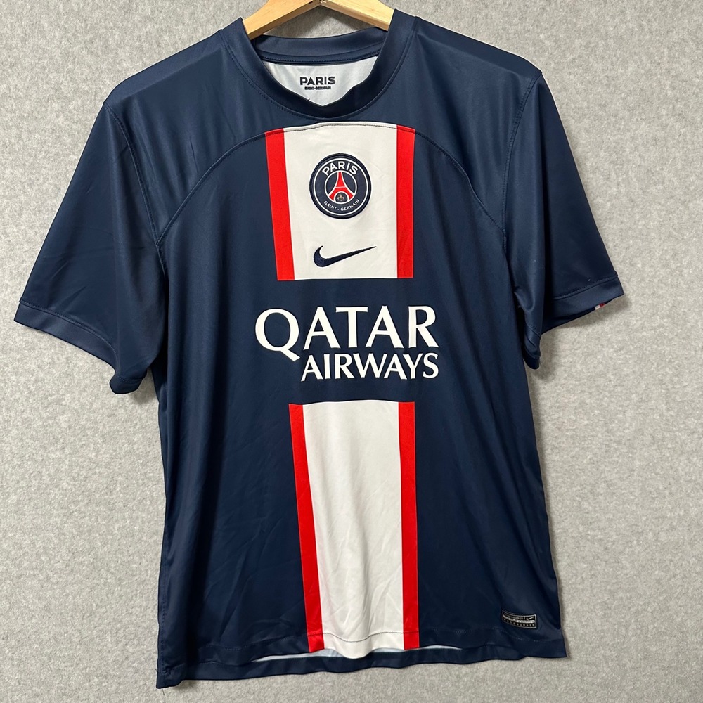 Nike Paris Saint-Germain PSG Home Jersey Navy Blue Qatar Airways Mens Large